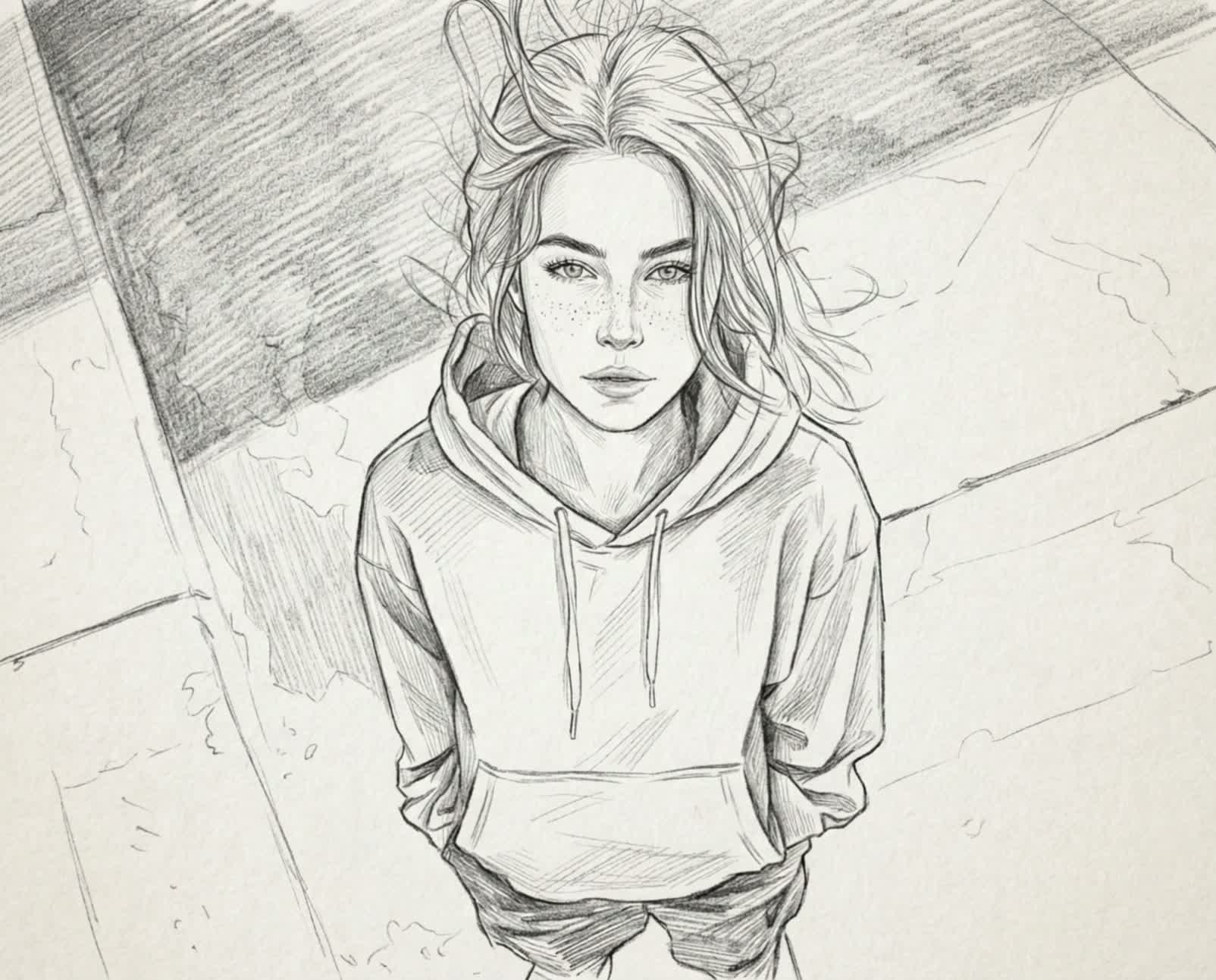 The original pencil sketch used as the input image